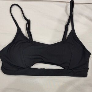 Cupshe Black Ribbed Bikini Top